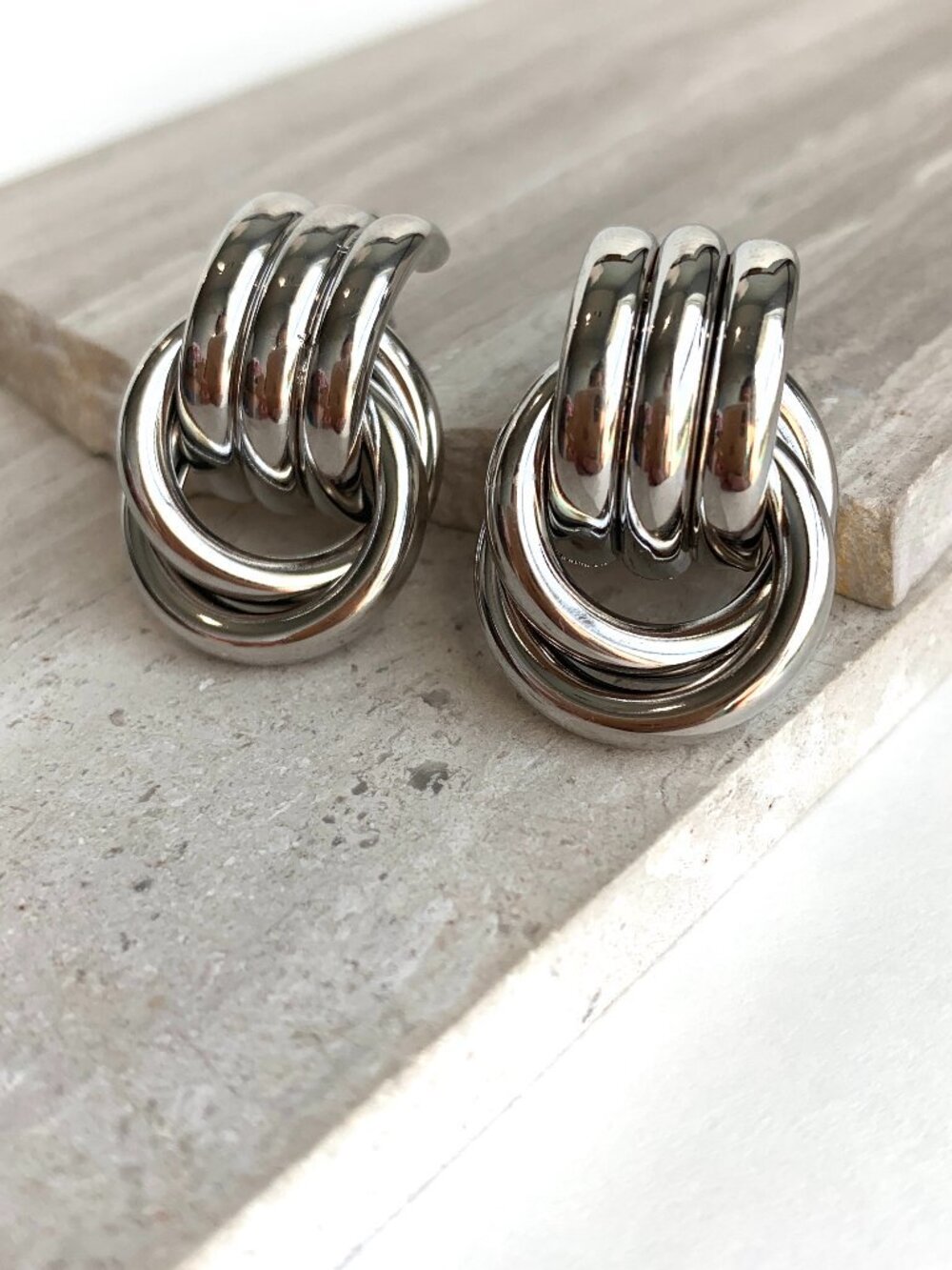 NEW Anthropologie Heaven Mayhem Mini Knot Silver Earrings